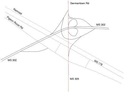 MS 302/Germantown Rd interchange diagram