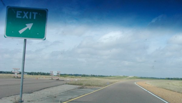 End of the U.S. 49 Clarksdale Bypass