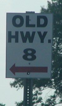 Old Highway 8 sign.