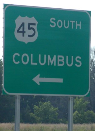 US 45 South sign.